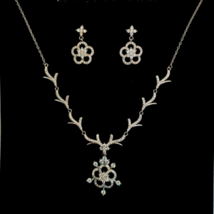 Floral Vine Diamond-Finish Necklace Set
