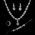 Imperial Oval Diamond-Finish Jewellery Set